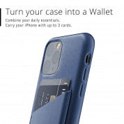 Mujjo Leather Wallet Case - кожен (естествена кожа) кейс с джоб за кредитна карта за iPhone 11 Pro (син) 6