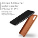 Mujjo Leather Wallet Case - кожен (естествена кожа) кейс с джоб за кредитна карта за iPhone 11 Pro (кафяв) 7