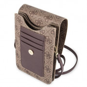 Guess Wallet Universal Phone Bag - кожена чанта (портфейл) с презрамка (кафяв)  3