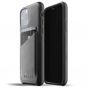 Mujjo Leather Wallet Case - кожен (естествена кожа) кейс с джоб за кредитна карта за iPhone 11 Pro (черен)
