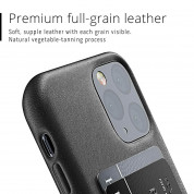 Mujjo Leather Wallet Case - кожен (естествена кожа) кейс с джоб за кредитна карта за iPhone 11 Pro (черен) 3
