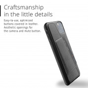 Mujjo Leather Wallet Case - кожен (естествена кожа) кейс с джоб за кредитна карта за iPhone 11 Pro Max (черен) 2