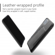 Mujjo Leather Wallet Case - кожен (естествена кожа) кейс с джоб за кредитна карта за iPhone 11 Pro Max (черен) 1