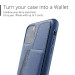 Mujjo Leather Wallet Case - кожен (естествена кожа) кейс с джоб за кредитна карта за iPhone 11 Pro Max (син) 2