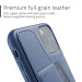 Mujjo Leather Wallet Case - кожен (естествена кожа) кейс с джоб за кредитна карта за iPhone 11 Pro Max (син) 6