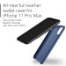 Mujjo Leather Wallet Case - кожен (естествена кожа) кейс с джоб за кредитна карта за iPhone 11 Pro Max (син) 7