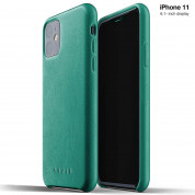 Mujjo Full Leather Case - кожен (естествена кожа) кейс за iPhone 11 (зелен)