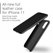 Mujjo Full Leather Case - кожен (естествена кожа) кейс за iPhone 11 (черен) 3