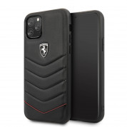 Ferrari Heritage Quilted Leather Hard Case - кожен кейс (естествена кожа) за iPhone 11 (черен)