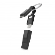 Vonmahlen High Five ABS 5in1 Charging Cable - универсален захранващ USB кабел с Lightning, USB-C и microUSB конектори (10 см) (черен)