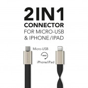 Vonmahlen High Five ABS 5in1 Charging Cable - универсален захранващ USB кабел с Lightning, USB-C и microUSB конектори (10 см) (черен) 3
