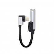 4smarts SoundSplit Angled Passive USB-C to USB-C and 3.5mm Aux Audio Splitter - пасивен адаптер USB-C към USB-C и 3.5 мм. аудио жак (12см) (сребрист)