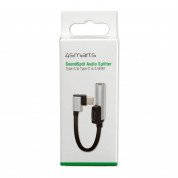 4smarts SoundSplit Angled Passive USB-C to USB-C and 3.5mm Aux Audio Splitter - пасивен адаптер USB-C към USB-C и 3.5 мм. аудио жак (12см) (сребрист) 2