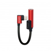 4smarts SoundSplit Angled Passive USB-C to USB-C and 3.5mm Aux Audio Splitter - пасивен адаптер USB-C към USB-C и 3.5 мм. аудио жак (червен)