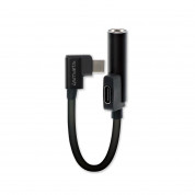 4smarts SoundSplit Angled Passive USB-C to USB-C and 3.5mm Aux Audio Splitter - пасивен адаптер USB-C към USB-C и 3.5 мм. аудио жак (черен)