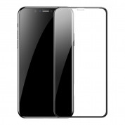 Baseus Full Screen Tempered Glass (SGAPIPH58S-KC01) - калено стъклено защитно покритие за целия дисплей на iPhone 11 Pro, iPhone XS, iPhone X (прозрачен-черен) (2 броя)