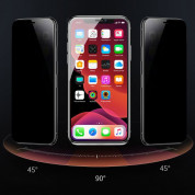 Baseus Privacy 3D Tempered Glass (SGAPIPH58-CTG01) - калено стъклено защитно покритие с извити ръбове и определен ъгъл на виждане за целия дисплея на iPhone 11 Pro, iPhone XS, iPhone X (черен-прозрачен) (2 броя) 4