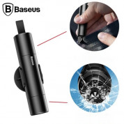 Baseus Sharp Tool Safety Hammer (CRSFH-0G) - инструмент за разбиване на стъкло и срязване на колан при извънредни ситуации (тъмносив)