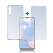 4smarts 360° Protection Set Limited Cover - тънък силиконов кейс и стъклено защитно покритие за дисплея на Samsung Galaxy A30s (прозрачен)