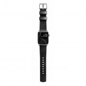 Nomad Strap Modern Leather - кожена (естествена кожа) каишка за Apple Watch 42мм, 44мм, 45мм, Ultra 49мм (черен-сребрист) 2