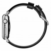 Nomad Strap Modern Leather Black Connector Silver 42, 44, 45 and Ultra 49mm 3