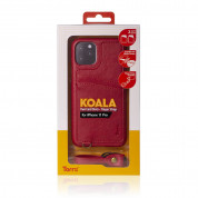 Torrii Koala Case - кожен кейс с джоб за карти за iPhone 11 Pro (червен) 1