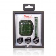 Torrii Airpods Bamboo Leather Case - кожен кейс (естествена кожа) за Apple Airpods (зелен) 4