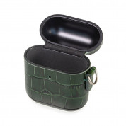 Torrii Airpods Bamboo Leather Case - кожен кейс (естествена кожа) за Apple Airpods (зелен) 3