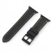 Torrii Leather Band - кожена каишка за Apple Watch 38мм, 40мм, 41мм (черна с кафеви шевове) 1