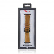Torrii Leather Band - кожена каишка за Apple Watch 38мм, 40мм, 41мм (кафява с кафеви шевове) 2