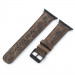 Torrii Leather Band - кожена каишка за Apple Watch 38мм, 40мм, 41мм (тъмнокафява с кафеви шевове) 1