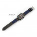 Torrii Leather Band - кожена каишка за Apple Watch 38мм, 40мм, 41мм (тъмносиня дънкова материя с черна кожа) 3