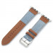 Torrii Leather Band - кожена каишка за Apple Watch 38мм, 40мм, 41мм (светлосиня дънкова материя с кафява кожа) 1