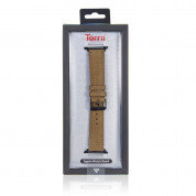 Torrii Leather Band - кожена каишка за Apple Watch 42мм, 44мм (кафява с кафеви шевове) 1