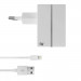 Just Wireless USB AC Charger - захранване за ел. мрежа с USB изход 2.4A и Lightning кабел за iPhone, iPad и устройства с Lightning порт (бял) 1