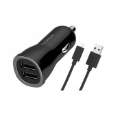 Nokia Dual Car Charger DC-310C with MicroUSB Cable (100cm) (black)
