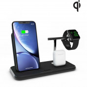 Zens Aluminium Stand + Apple Watch + Dock - док станция и поставка за безжично зареждане на Qi устройства, Apple Watch и Apple AirPods (черен)