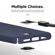 Elago Slim Fit Strap Case - качествен поликарбонатов кейс с каишка за китката за iPhone 11 (тъмносин) 4