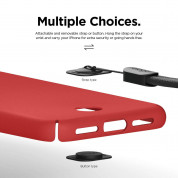 Elago Slim Fit Strap Case - качествен поликарбонатов кейс с каишка за китката за iPhone 11 (червен) 4