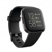 Fitbit Versa 2 (NFC) - умен фитнес часовник с известия и следене на дневната и нощна активност на организма за iOS и Android (черен)
