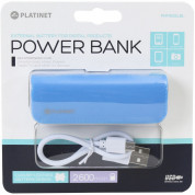 Platinet Power Bank Leather 2600mAh + microUSB cable - външна батерия 2600mAh за зареждане на мобилни устройства (син) 3