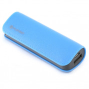 Platinet Power Bank Leather 2600mAh + microUSB cable - външна батерия 2600mAh за зареждане на мобилни устройства (син) 2