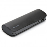 Platinet Power Bank Leather 7200 mAh - външна батерия с 2 USB изходa за таблети и смартфони (черен) 1
