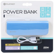 Platinet Power Bank Leather 7200 mAh - външна батерия с 2 USB изходa за таблети и смартфони (син) 1
