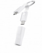 Vonmahlen High Five ABS 5in1 Charging Cable - универсален захранващ USB кабел с Lightning, USB-C и microUSB конектори (10 см) (бял) 1