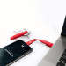 Vonmahlen High Five ABS 5in1 Charging Cable - универсален захранващ USB кабел с Lightning, USB-C и microUSB конектори (10 см) (червен) 3