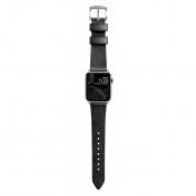 Nomad Strap Modern Slim Leather - кожена (естествена кожа) каишка за Apple Watch 38мм, 40мм (черен-сребрист) 2