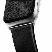Nomad Strap Modern Slim Leather - кожена (естествена кожа) каишка за Apple Watch 38мм, 40мм (черен-сребрист) 4