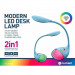 Platinet Desk Lamp 6W + Night Lamp Compact Size - настолна LED лампа с функция за нощна лампа (син) 3