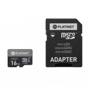 Platinet MicroSDHC Secure Digital + Adapter SD 16GB UIII - памет карта със SD адаптер (клас 10)